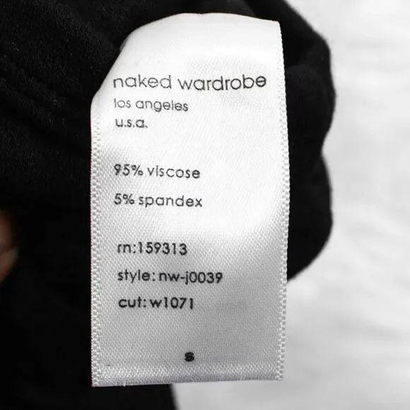 Naked Wardrobe Black NW Sleeveless Crew Neck Full Length Jumpsuit Women Small